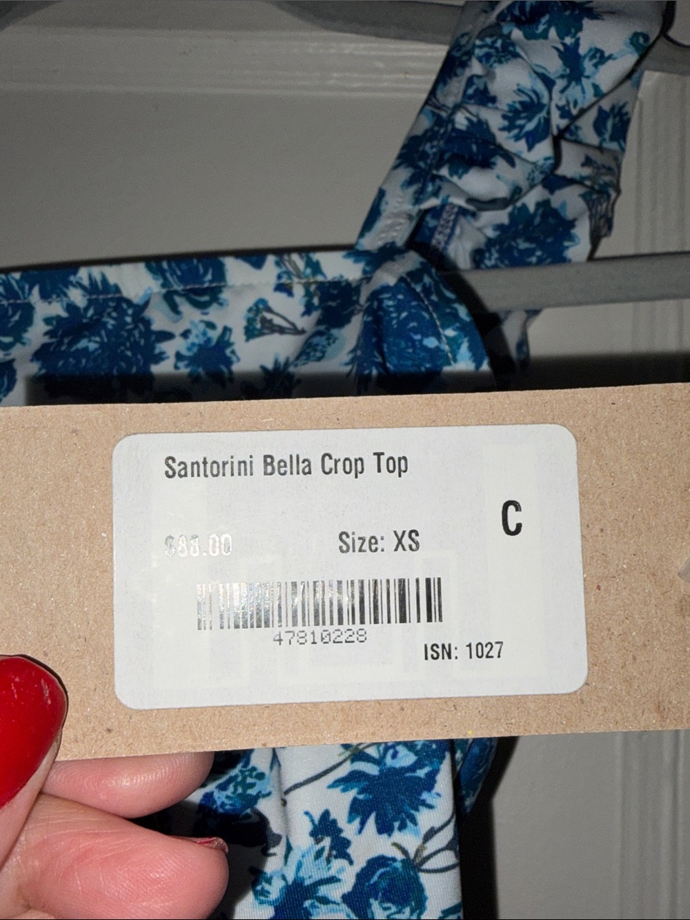 Santorini Bella Floral Crop Top in Blue